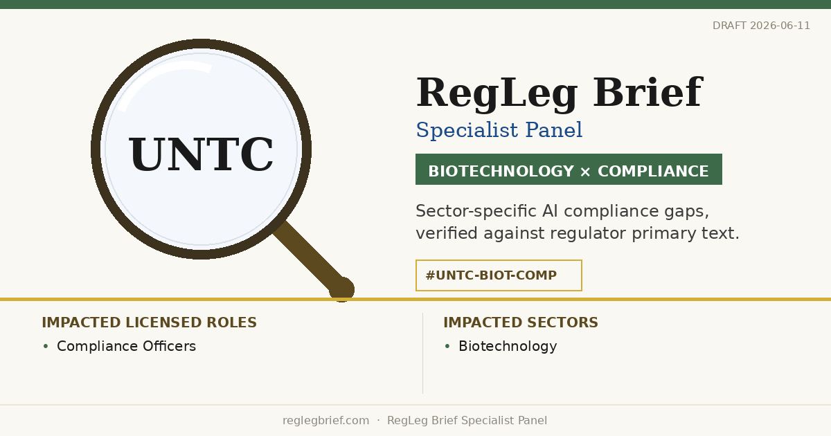 Biotechnology Compliance teams: documentation and reporting gaps possible from AI reading of BBNJ Agreement