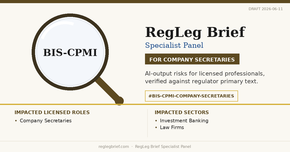 Company Secretaries: AI summaries of CPMI-IOSCO Initial Margin Disclosure (2026 consult) may understate professional obligations