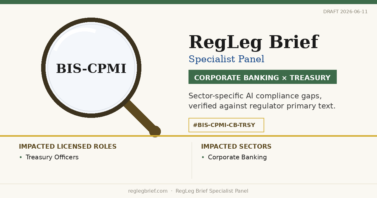 Corporate Banking Treasury teams: documentation and reporting gaps possible from AI reading of CPMI ISO 20022 Harmonisation (2026 update)