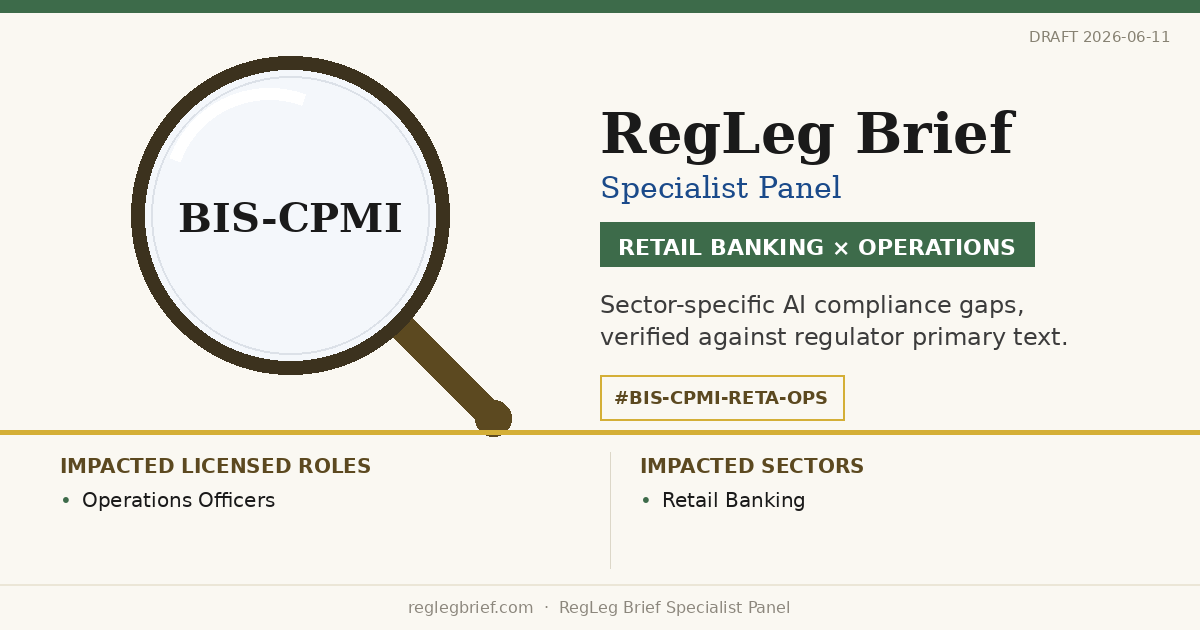 Retail Banking Operations teams: documentation and reporting gaps possible from AI reading of CPMI ISO 20022 Harmonisation (2026 update)