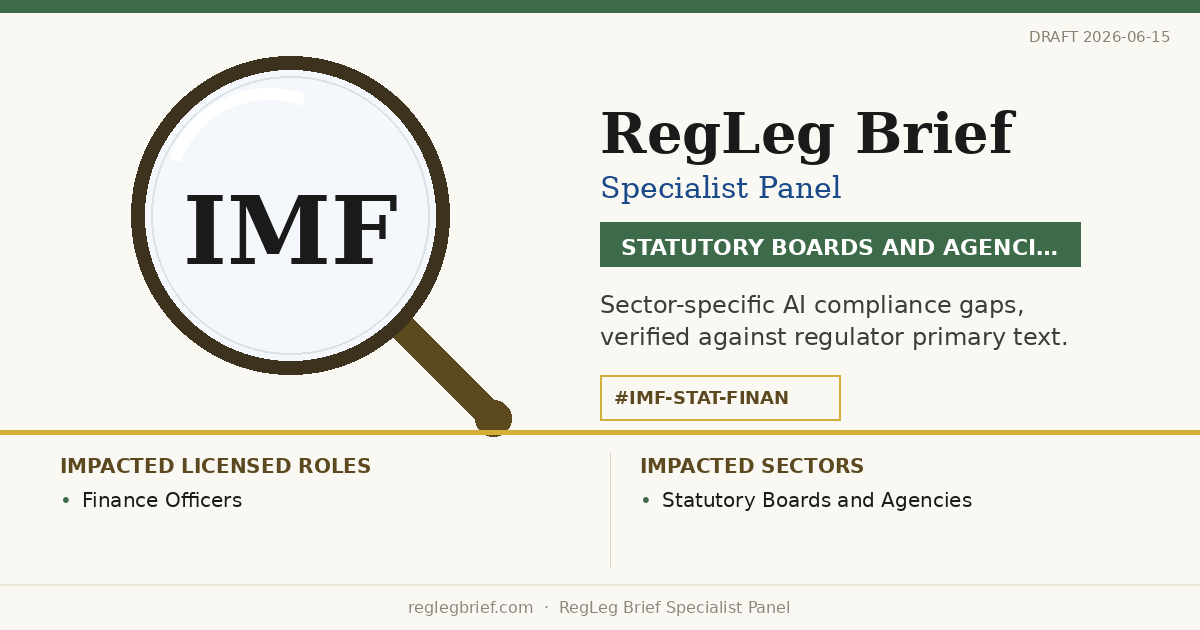Statutory Boards and Agencies Finance teams: documentation and reporting gaps possible from AI reading of IMF Precautionary Balances 2026
